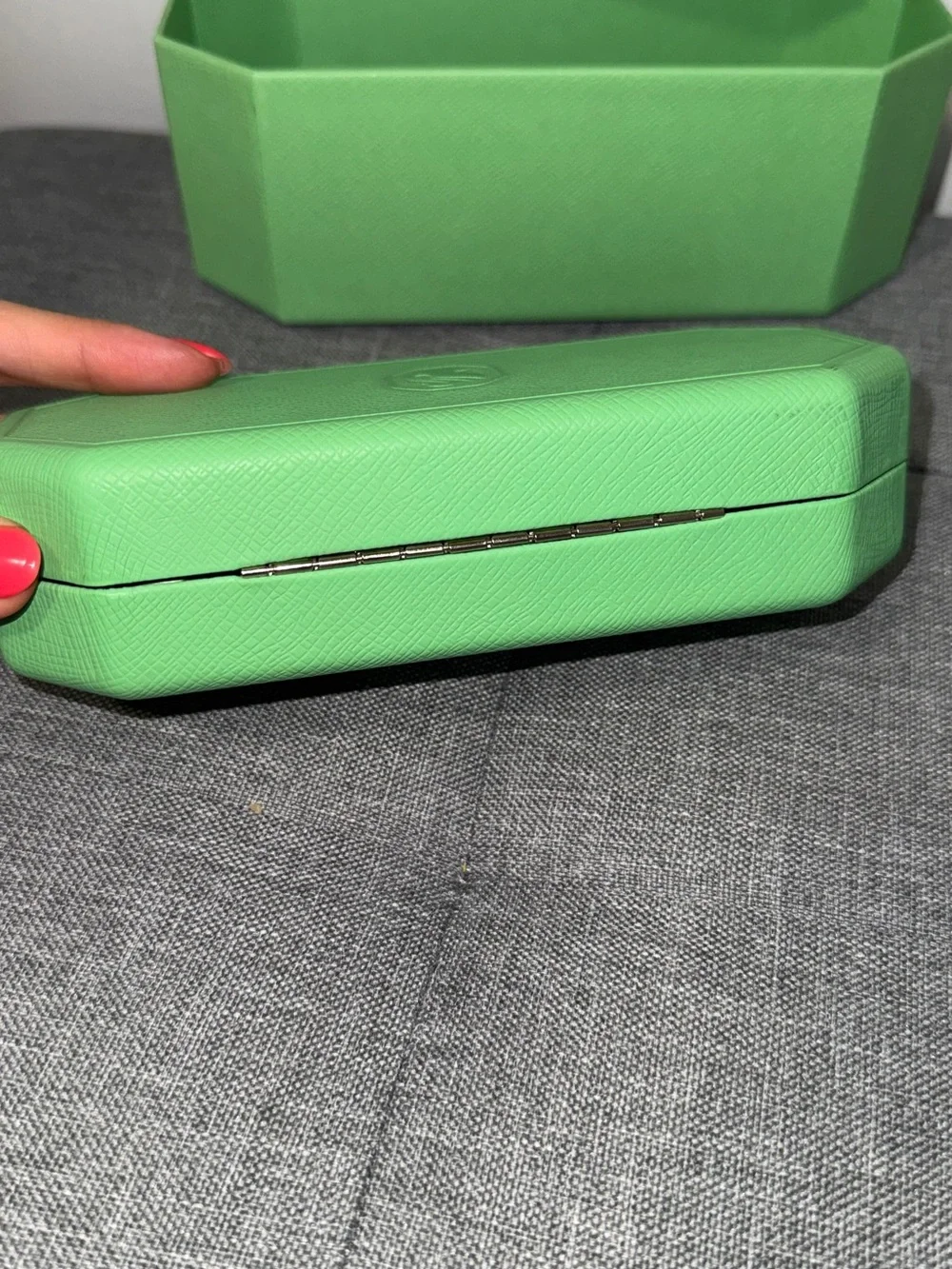 Swarovski Green Octagonal Jewelry Boxes with Pale Lime Interior